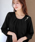 ランタンパフ袖カットソー切替チュニック