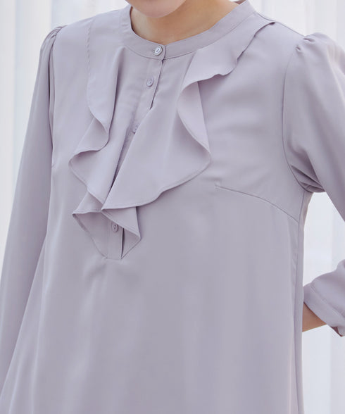 【スマート裏起毛】フリルチュニック