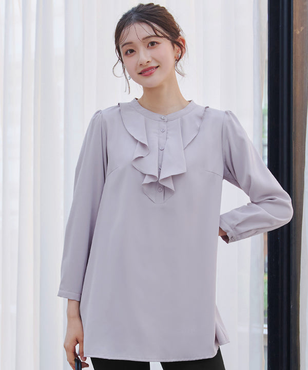 【スマート裏起毛】フリルチュニック