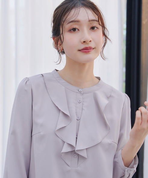 【スマート裏起毛】フリルチュニック