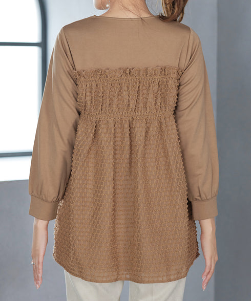 ポンチ×ジャガードドッキングチュニック