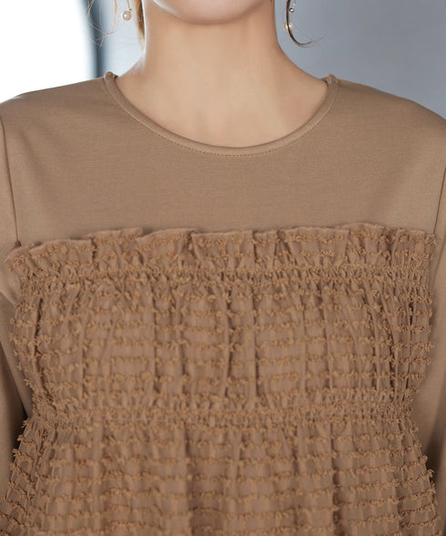 ポンチ×ジャガードドッキングチュニック