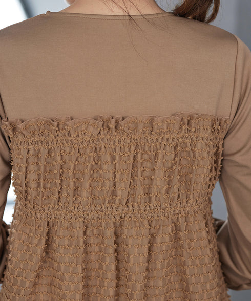 ポンチ×ジャガードドッキングチュニック