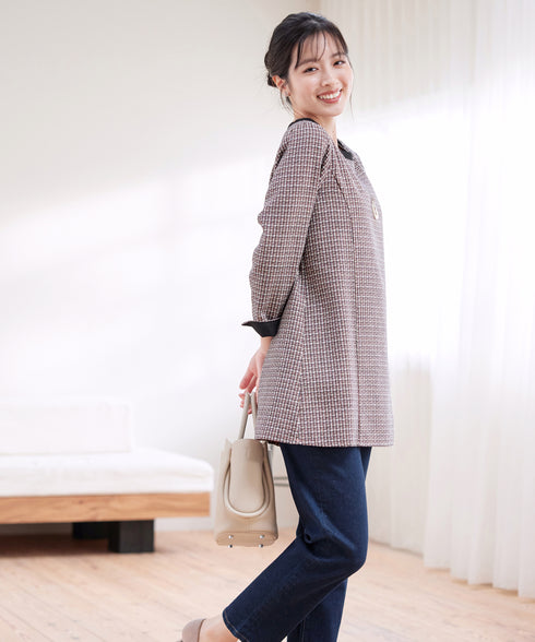 ツイード配色チュニック