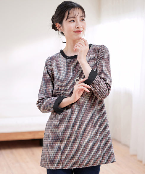 ツイード配色チュニック