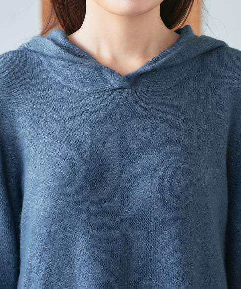 メランジフーディーニットチュニック