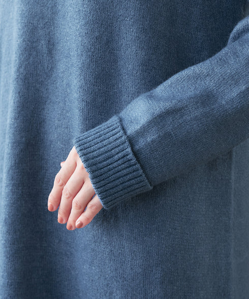 メランジフーディーニットチュニック