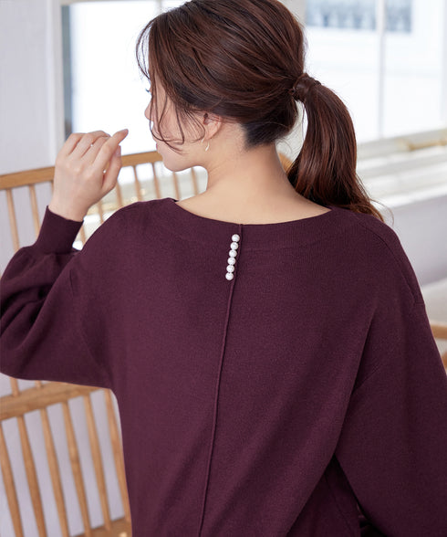 【安田美沙子さん着用】ボリュームパフスリーブニットチュニック