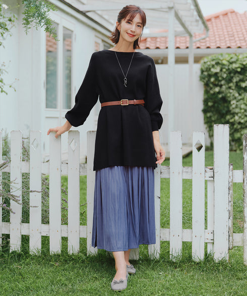 【安田美沙子さん着用】ヴィンテージサテンプリーツスカート