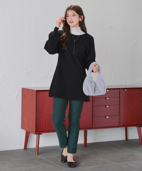 【安田美沙子さん着用・新色追加・日本製】すふれ起毛ストレートパンツ