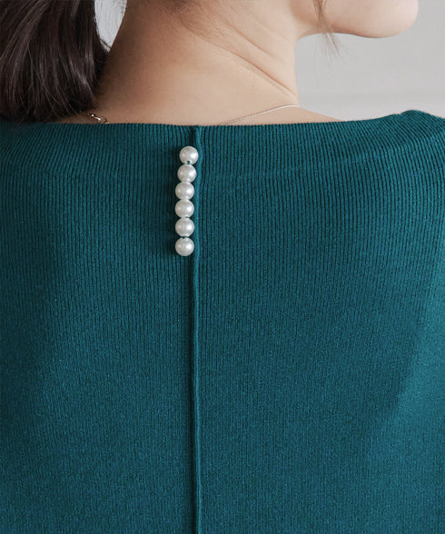 【安田美沙子さん着用】ボリュームパフスリーブニットチュニック