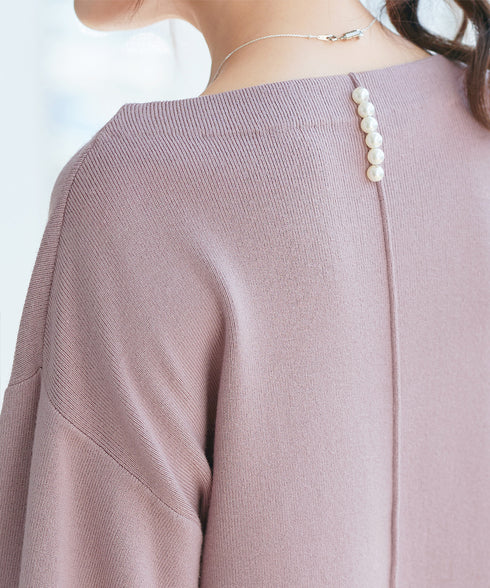 【安田美沙子さん着用】ボリュームパフスリーブニットチュニック