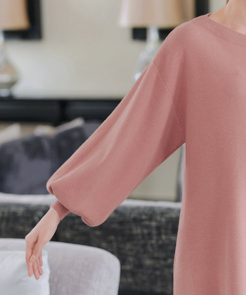 【安田美沙子さん着用】ボリュームパフスリーブニットチュニック