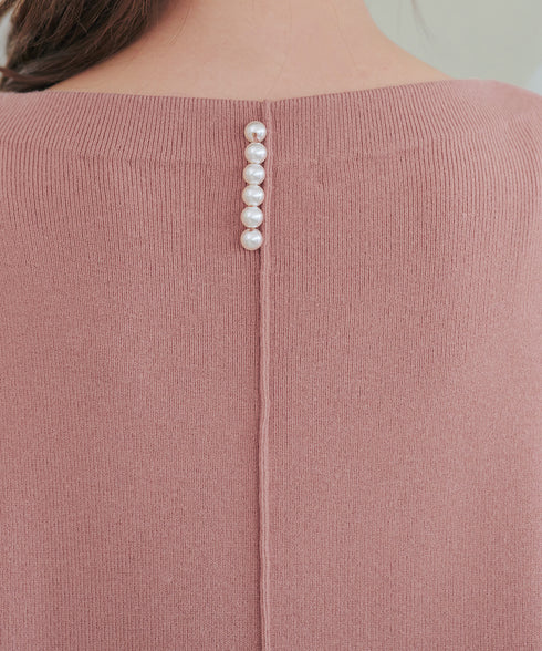 【安田美沙子さん着用】ボリュームパフスリーブニットチュニック