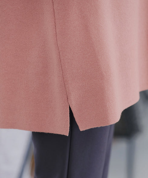 【安田美沙子さん着用】ボリュームパフスリーブニットチュニック