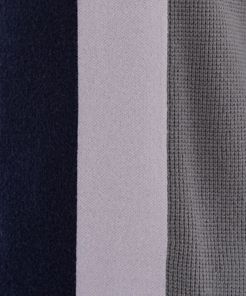 配色ワッフル切替ニットチュニック