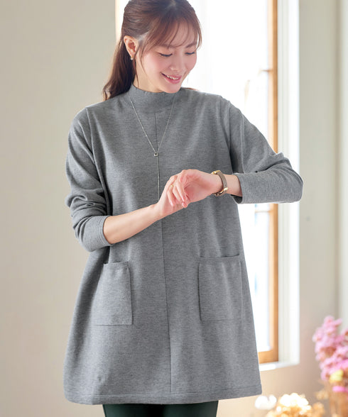 ポケット付きニットチュニック