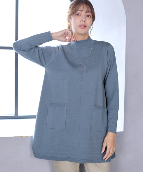 ポケット付きニットチュニック