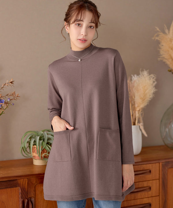 ポケット付きニットチュニック
