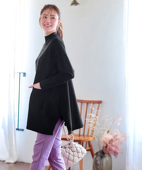 ポケット付きニットチュニック