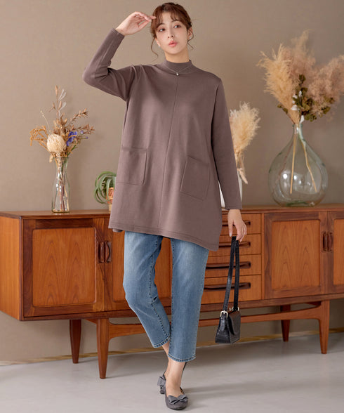 ポケット付きニットチュニック