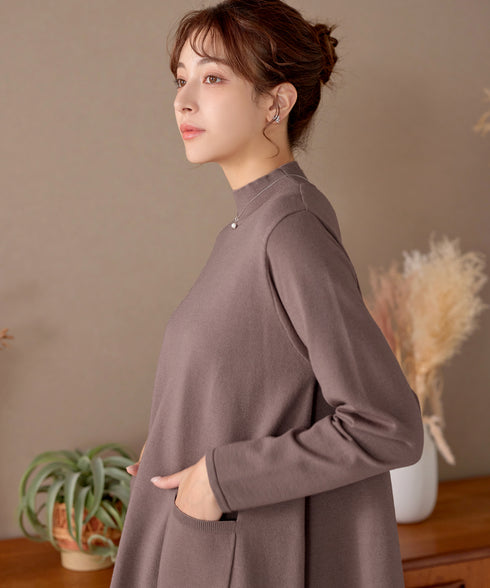 ポケット付きニットチュニック