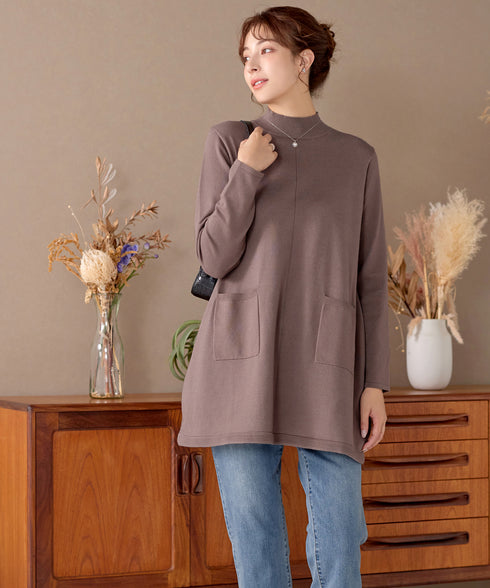 ポケット付きニットチュニック