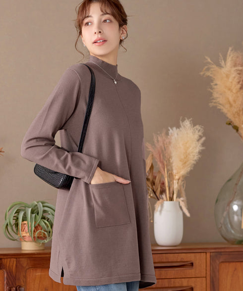 ポケット付きニットチュニック