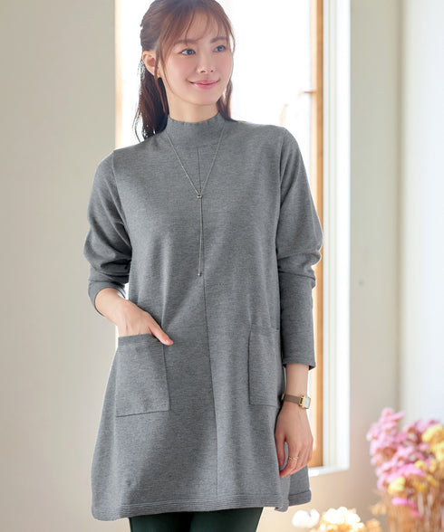 ポケット付きニットチュニック