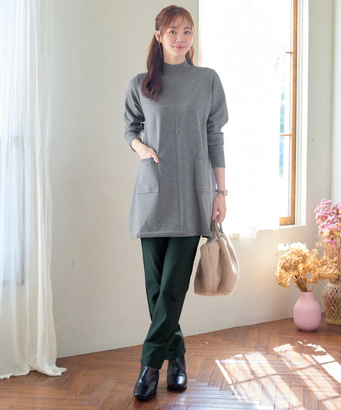 ポケット付きニットチュニック
