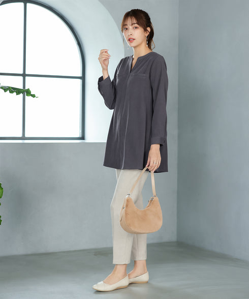 【クリアランスセール】スエードポンチテーパードパンツ