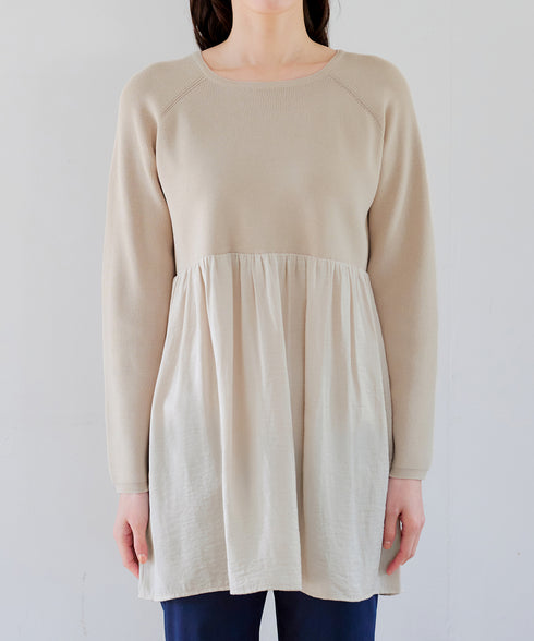 ヴィンテージサテンドッキングニットチュニック