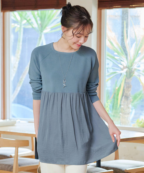 ヴィンテージサテンドッキングニットチュニック