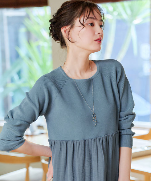 ヴィンテージサテンドッキングニットチュニック