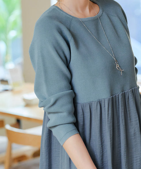 ヴィンテージサテンドッキングニットチュニック