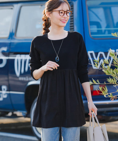 ヴィンテージサテンドッキングニットチュニック