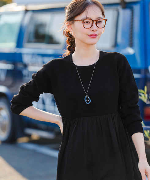 ヴィンテージサテンドッキングニットチュニック