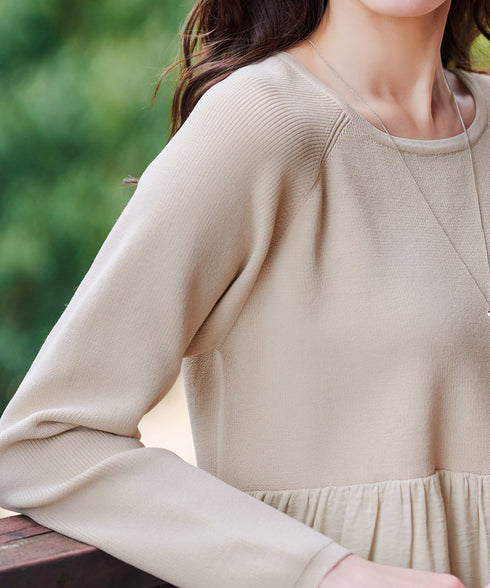 ヴィンテージサテンドッキングニットチュニック