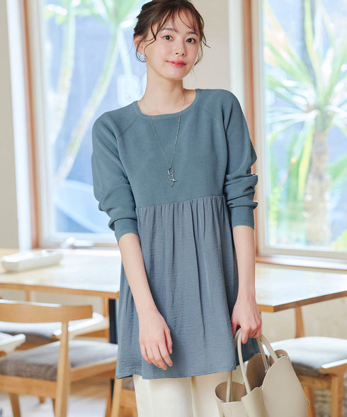 ヴィンテージサテンドッキングニットチュニック