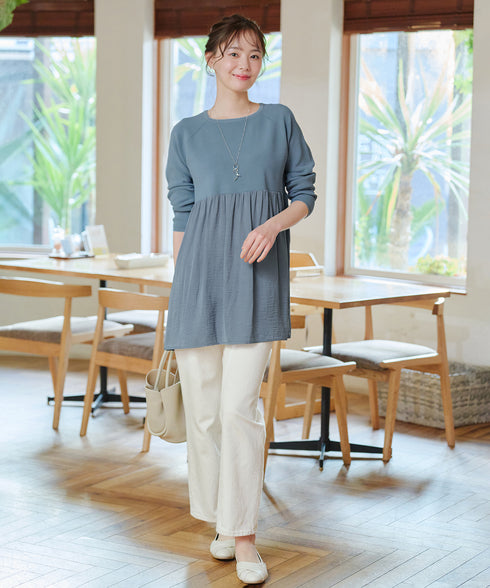 ヴィンテージサテンドッキングニットチュニック