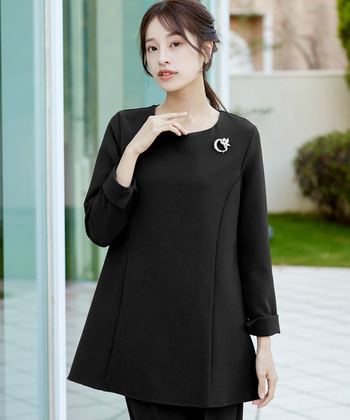 【ストレッチジョーゼット】 3WAY付け襟チュニック