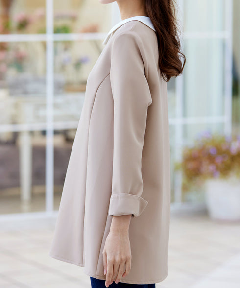 【ストレッチジョーゼット】 3WAY付け襟チュニック