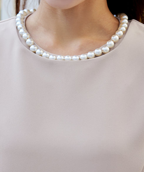 【ストレッチジョーゼット】 3WAY付け襟チュニック