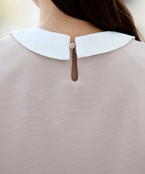 【ストレッチジョーゼット】 3WAY付け襟チュニック