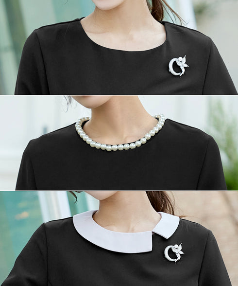 【ストレッチジョーゼット】 3WAY付け襟チュニック