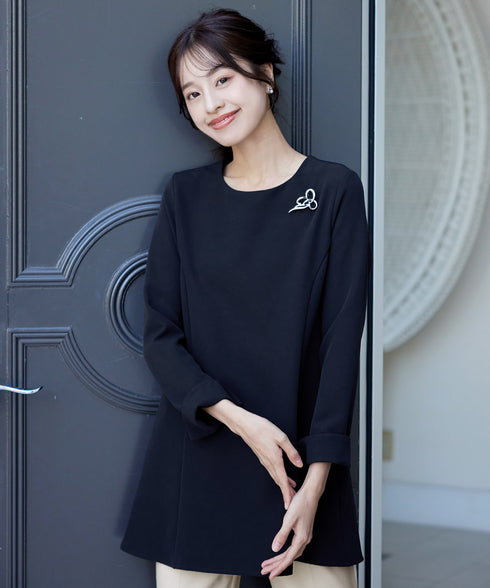 【ストレッチジョーゼット】 3WAY付け襟チュニック