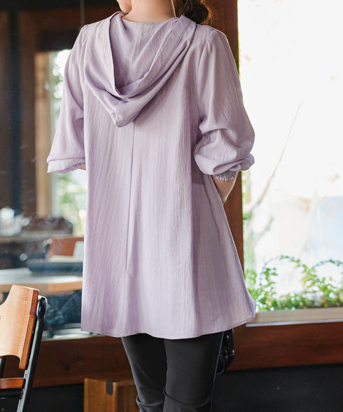 【アウトレット】フード付きフレアチュニック