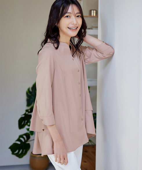 バックタックフレアシャツチュニック