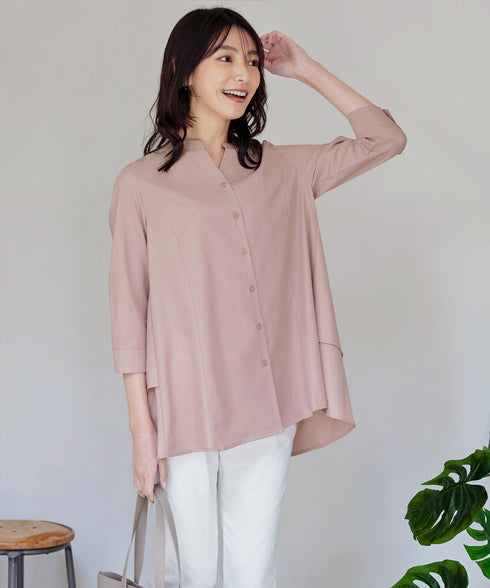 バックタックフレアシャツチュニック