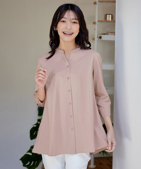 バックタックフレアシャツチュニック